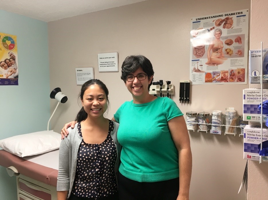 Fionna Feller and Dr. Irma Mariana Santiago at HMS Bayard Clinic